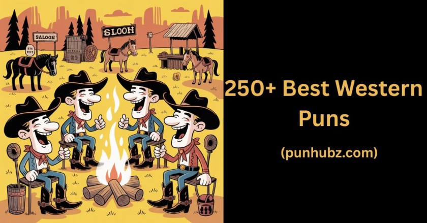 cow boy are laughing on their best western puns and jokes.