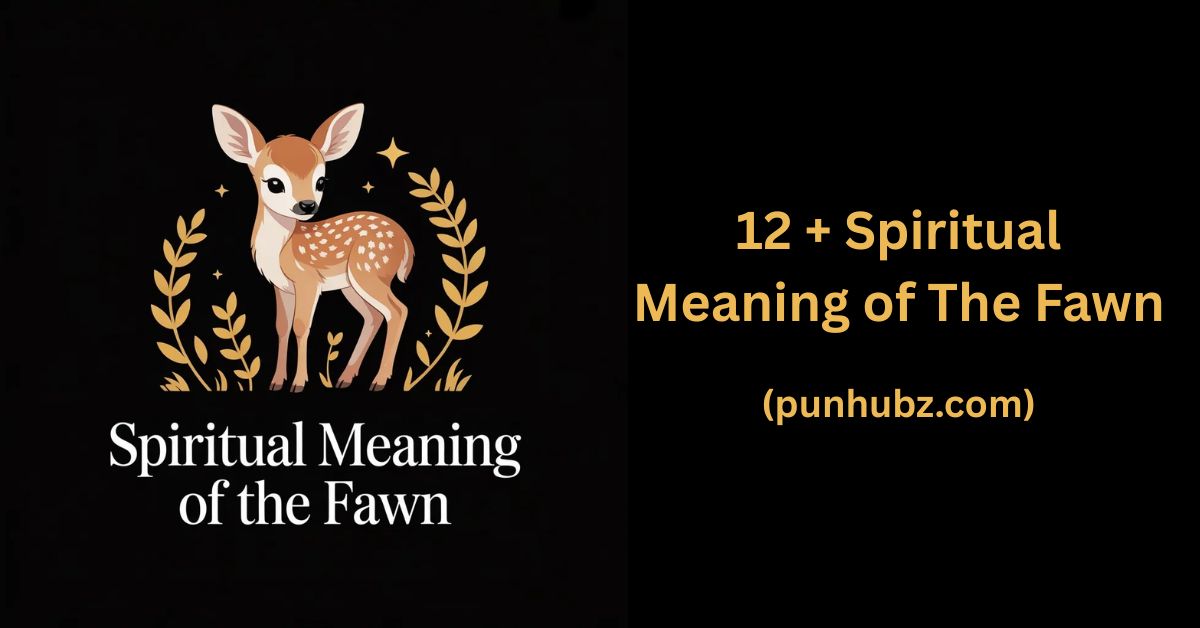 Elegant black and yellow illustration of a serene fawn symbolizing the Spiritual Meaning of The Fawn