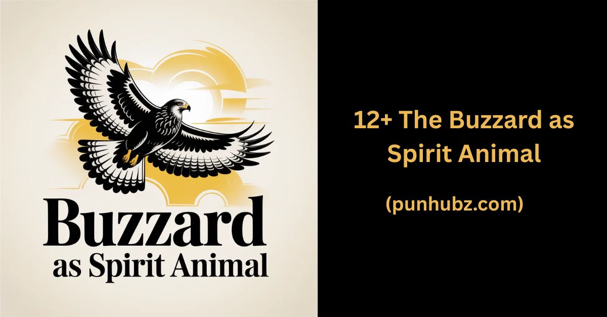 Majestic buzzard as spirit animal in a black and yellow themed feature image